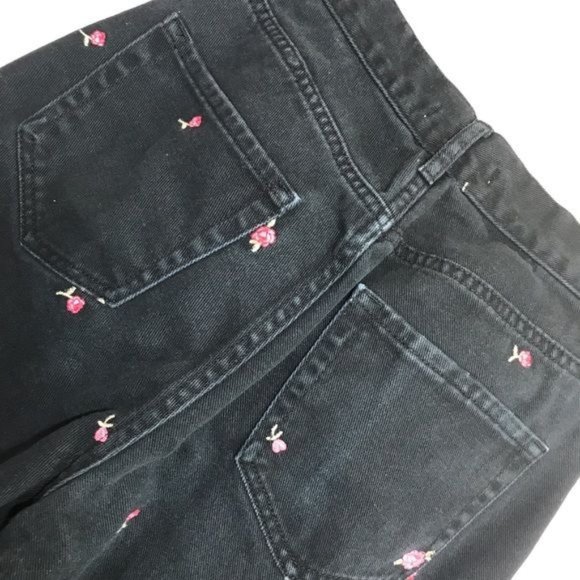 PACSUN 100% Cotton Denim Floral Embroidered High Rise Straight Jeans Siz… - Picture 7 of 9